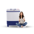 AIWA Sentakki Semi-Automatic Washing Machine 9.5kg AIWP95T-BL | TOUGHENED GLASS TOP