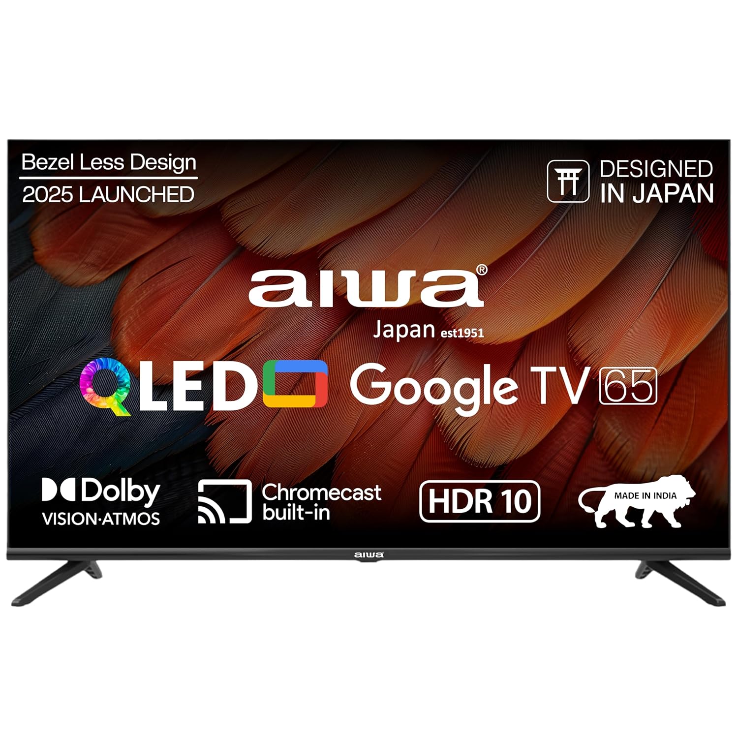 2022年製 aiwa 65型 4K対応液晶テレビ Aiwa 165 cm (65 Inches) QLED Display 4K Ultra HD | Google TV | Smart T