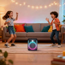 AIWA AW-PS701 Wireless Bluetooth Party Speaker | 100W Monstrous Pro Sound | 6.5" Subwoofer with 1 Wireless MIC | RGB Dynamic LED Lights | Up to 6 Hrs Playtime |2 Wired Mic Input | Black | TWS Dual-Link Technology