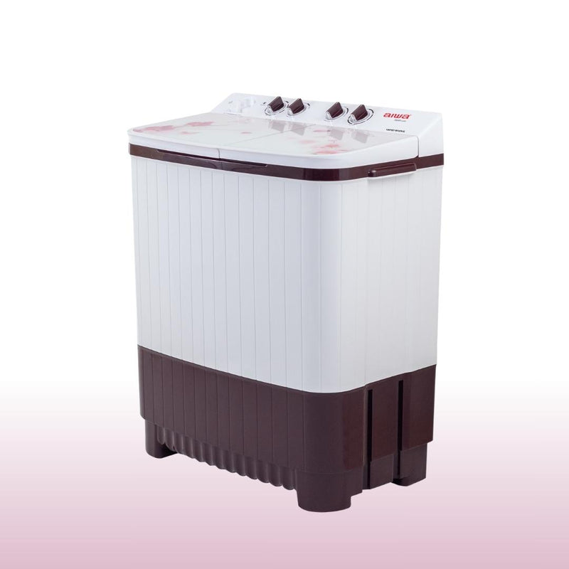 AIWA Sentakki Semi-Automatic Washing Machine 8.5kg AIWP85T-BR | TOUGHENED GLASS TOP