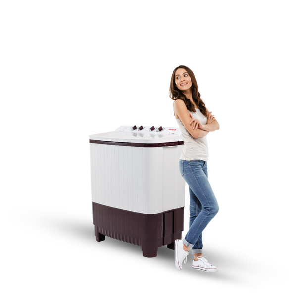 AIWA Sentakki Semi-Automatic Washing Machine 8.5kg AIWP85T-BR | TOUGHENED GLASS TOP