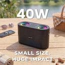 Aiwa Nano Blast AW-SSB140 Wireless Bluetooth Speaker | Portable Wireless with FM Radio, USB, TF Card & AUX Input | Auto Reconnect | DC 5V Rechargeable | Black