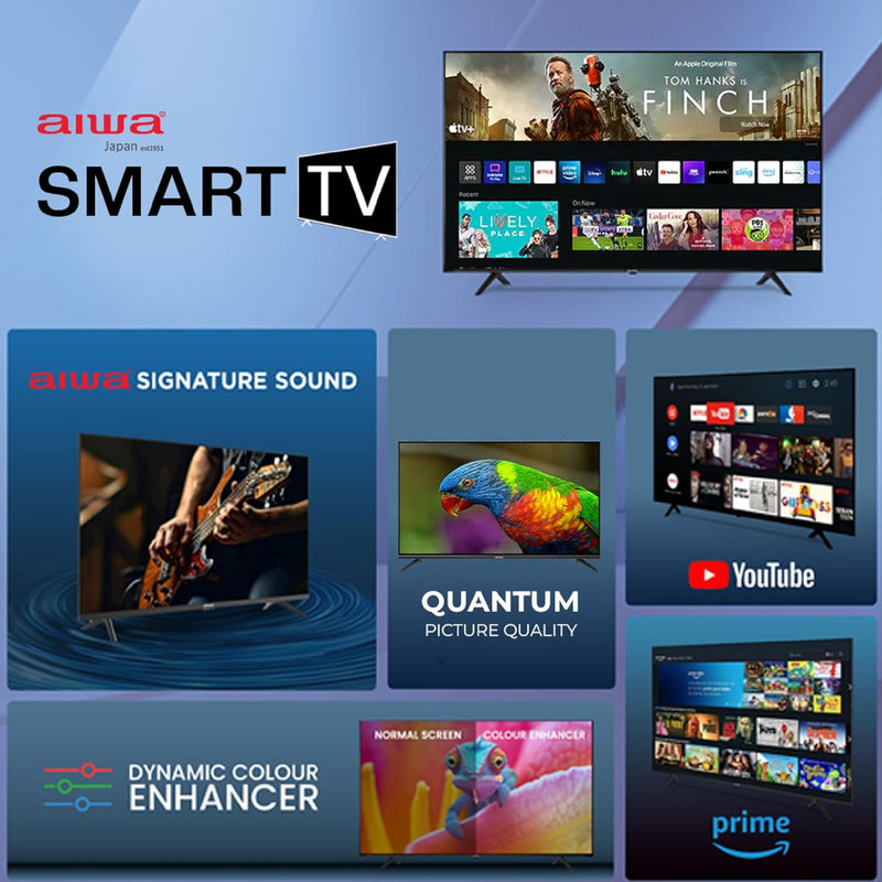 Aiwa 80 cm (32 inches) HD Ready Smart TV LED Display Magnifiq Series Bezel-Less | Built-in Licensed OTT Apps | Auto Air Updates | Dolby Audio | Free Installation | Signature Sound | AW32HDX1