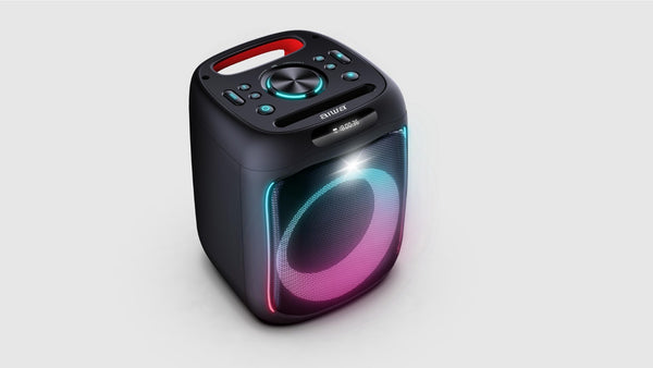 AIWA AW-PS701 Wireless Bluetooth Party Speaker | 100W Monstrous Pro Sound | 6.5" Subwoofer with 1 Wireless MIC | RGB Dynamic LED Lights | Up to 6 Hrs Playtime |2 Wired Mic Input | Black | TWS Dual-Link Technology