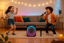 AIWA AW-PS701 Wireless Bluetooth Party Speaker | 100W Monstrous Pro Sound | 6.5" Subwoofer with 1 Wireless MIC | RGB Dynamic LED Lights | Up to 6 Hrs Playtime |2 Wired Mic Input | Black | TWS Dual-Link Technology